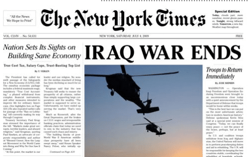 Journal New York Times - Example de design fiction