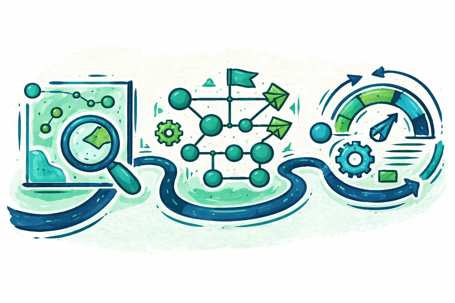 Illustration du parcours d’adaptation climatique en trois étapes : diagnostic, stratégie, suivi-évaluation.