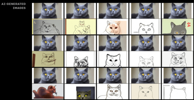 Open AI GPT-3 : IA sémantique, autre exemple images de chat par DALL-E